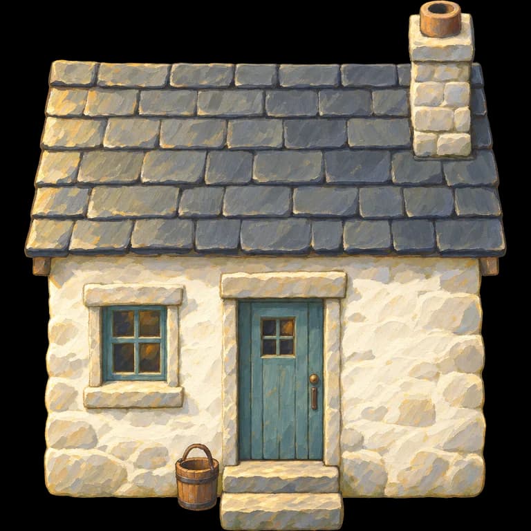 a slate cottage